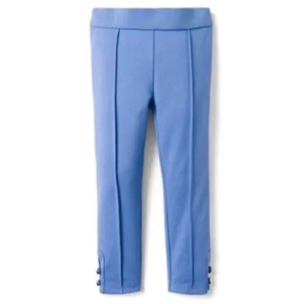 Janie and Jack Blue Button Cuff Ponte Pant 6-12M